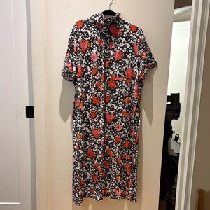 ASOS Black and Red Floral Midi Dress